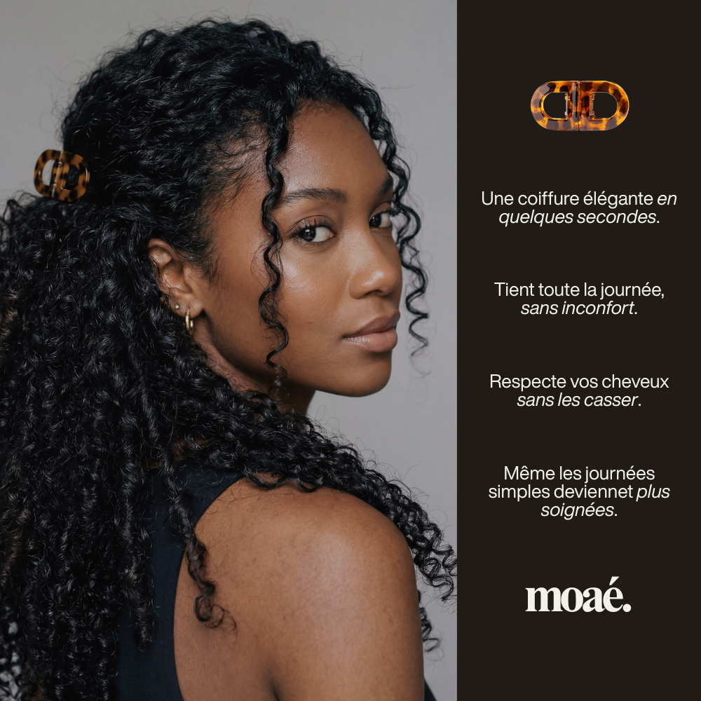 moaé. clip — une coiffure élégante, sans effort, qui tient toute la journée